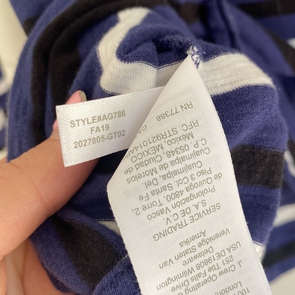 J. Crew | Long Sleeve Tee with White Blue Black Stripes | Great Condition - Picture 5 of 6
